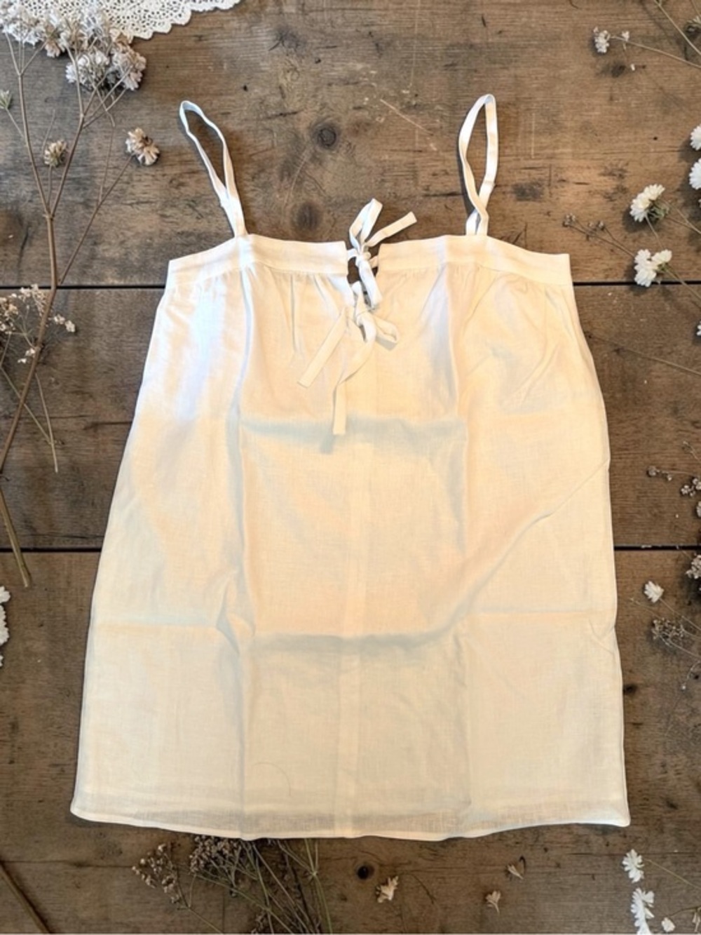 Reformation Winifred 100% White Linen Camisole Mini Dress Size 8